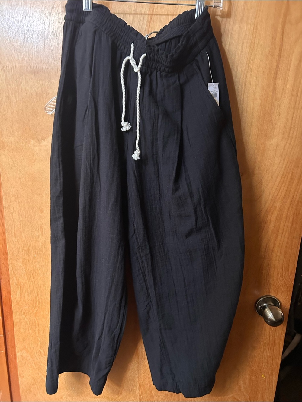 Old Navy Black Wide-Leg Drawstring Pants